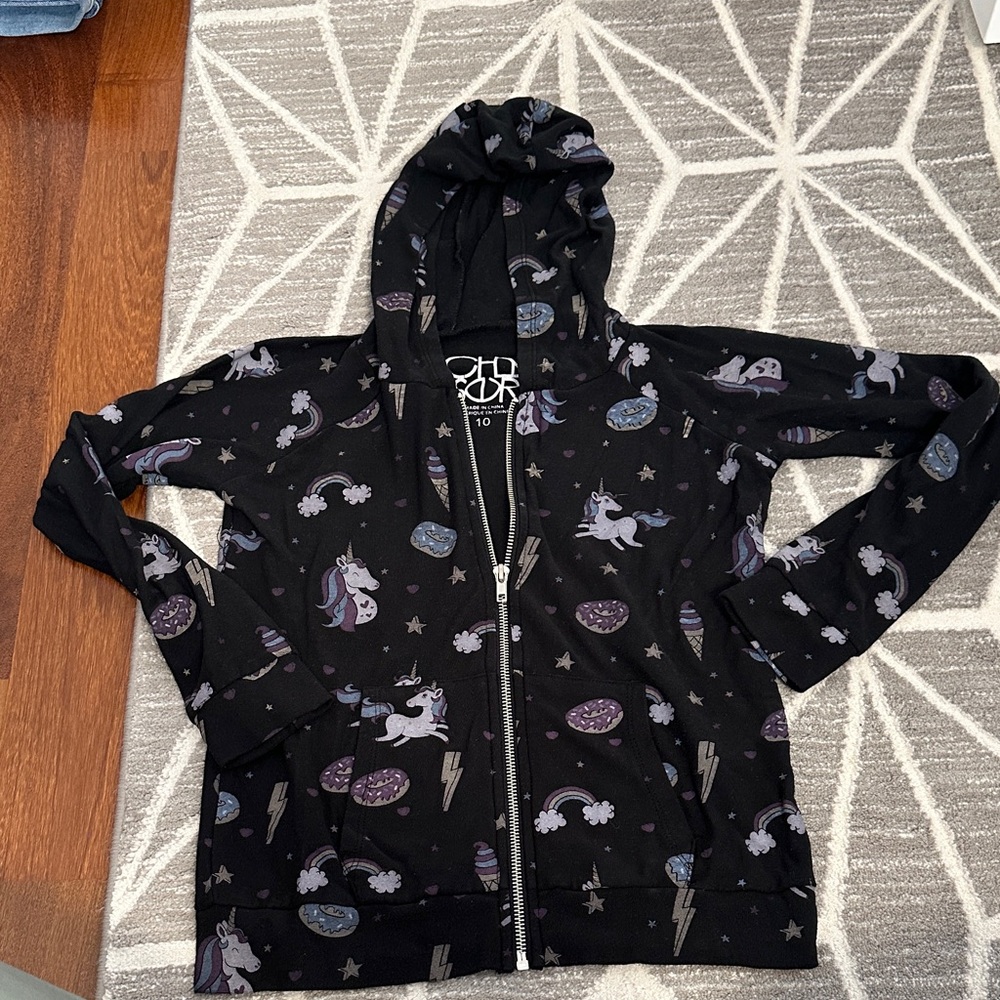 Chaser Black Unicorn Hoodie for Kids